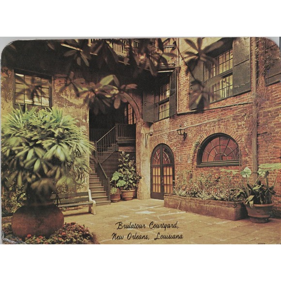 Brulatour Courtyard New Orleans Louisiana USA Cork Back Hot Plate/Wall Plaque - Picture 1 of 2